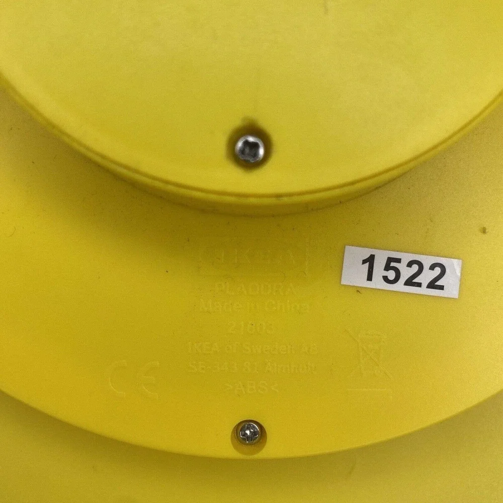 IKEA Pladdra Wall Clock - 90s Memphis Milano Style Yellow Clock - Working!